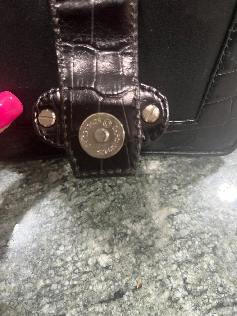 Brighton Compact Black Crossbody Bag with Decorative Silver Buckle